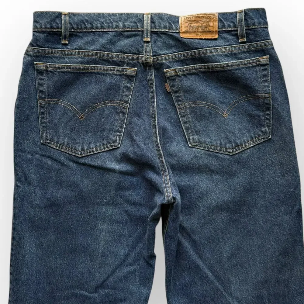 Vintage Y2K Levi's 540 Mens Blue Relaxed Fit Denim USA Straight Jeans Size 38x29